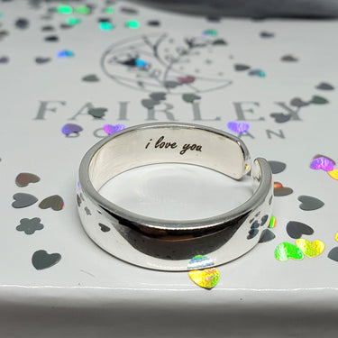 engraved band ring silver i love you valentines day gift wrap anniversary promise ring
